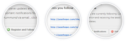 Simply Follow a site to receive updates